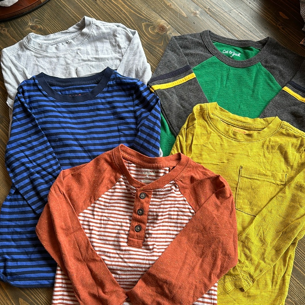 5 boys long sleeve tees